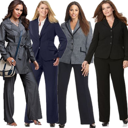 women's plus size grey suit